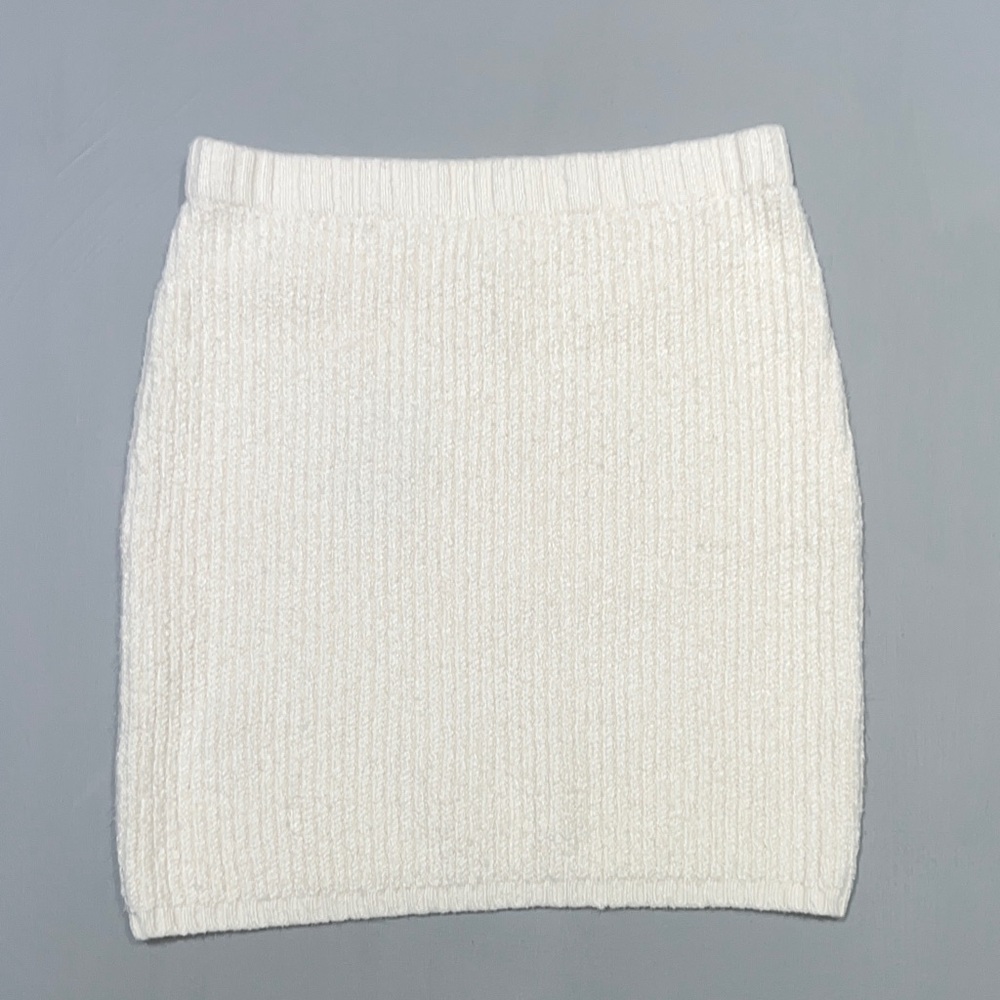 Sweater Knit Mini Skirt Off White sz XS